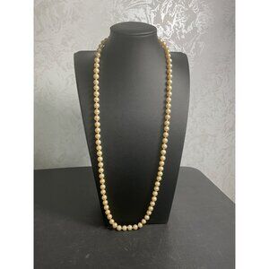Vintage Faux Pearl Necklace With Button Pearl Clasp